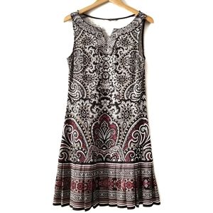 WHBM Sleeveless Pleat Hem Dress Embellished